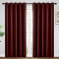 Yakamok Room Darkening Curtains 62x84 inch Length Burgundy Red-Living Room