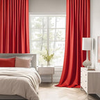 MIULEE Christmas Red Back Tab Blackout Curtains 108 Inch Long 2 Panels Set for Living Room Bedroom, Rod Pocket/Pinch Pleat Extra Long Thermal Insulated Room Darkening Pleated Light Blocking Drapes