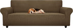 ZNSAYOTX Stretch Oversized Couch Cover Universal Sofa Covers for Living Room Dogs Pet Furniture Protector Spandex Extra Large Sofa Slipcovers with Anti Slip Foam Sticks (Brown, XL Sofa)