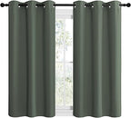 NICETOWN Blackout Curtain Panels, Home Decoration Thermal Insulated Solid Grommet Blackout Drape for Dining Room (Dark Mallard, 1 Pair, 42 by 48-Inch)