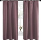NICETOWN Bedroom Curtains for Kids Room, Window Treatment Thermal Insulated Solid Room Darkening Drape Panels for Girls Room (Dry Rose, Set of 2, 34 inches Width by 63 inches Length)