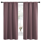 NICETOWN Bedroom Curtains for Kids Room, Window Treatment Thermal Insulated Solid Room Darkening Drape Panels for Girls Room (Dry Rose, Set of 2, 34 inches Width by 63 inches Length)