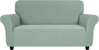 ZNSAYOTX Super Stretch Loveseat Covers (57"-70"), New Striped Love Seat Slipcover, Dogs Pet Friendly Anti-Slip Couch Protector Spandex Durable 2 Seater Fabric Sofa Cover (Pea Green, Loveseat)