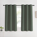 NICETOWN Thermal Insulated Curtains Blackout Draperies, Dark Mallard, Set of 2, 42 by 60 inches Long, Window Treatment Solid Grommet Room Darkening Drape Panels for Bedroom