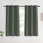 NICETOWN Thermal Insulated Curtains Blackout Draperies, Dark Mallard, Set of 2, 42 by 60 inches Long, Window Treatment Solid Grommet Room Darkening Drape Panels for Bedroom