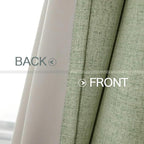 MIULEE Linen Texture Curtains for Bedroom Solid 100% Blackout Thermal Insulated Sage Green Curtains Grommet Room Darkening Drapes for Living Room Nursery 52x63 Inch (2 Panels)