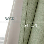 MIULEE 100% Blackout Linen Curtains for Bedroom 52x96 Inches Sage Green