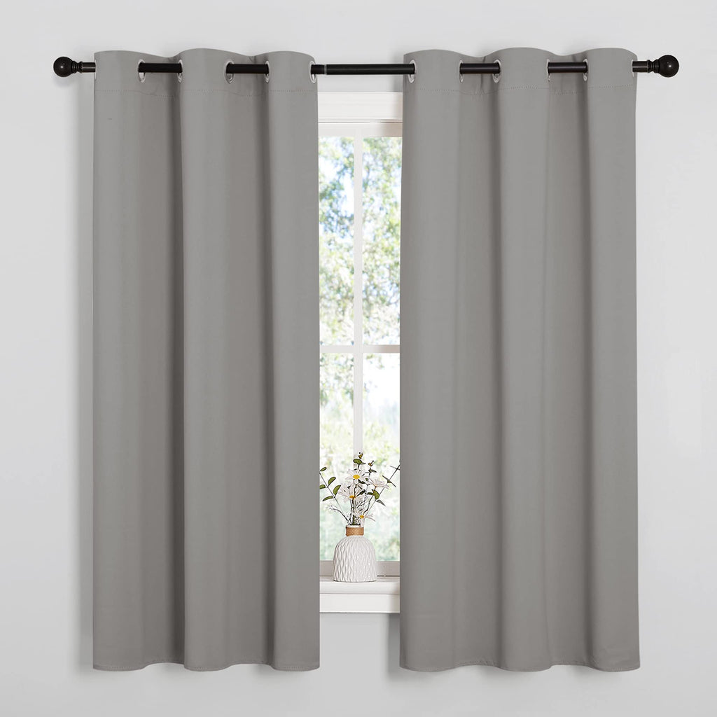 NICETOWN Blackout Curtains 63 inches Long, Thermal Insulated Solid Grommet Top Blackout Curtains/Drapes for Office (Sand Color, 1 Pair, 42 x 63 inches)
