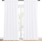 NICETOWN White Bedroom Curtain Panels - Multi-Function Noise Reducing Performance Window Treatment Thermal Insulated Rod Pocket Room Darkening Drapes for Nursery (2 Panels, 52 in x 95 in (W x L))
