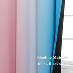Estelar Textiler Pink and Blue Ombre Curtains for Bedroom 84 Inch Long