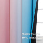 Estelar Textiler Pink and Blue Ombre Curtains for Bedroom 72 Inch Long