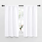 NICETOWN RV Curtains for Camper Windows, White Curtains for Kitchen Window, Home Decoration Light Filtering Curtains & Drapes for Small Window (29" Wide by 40inches Long, 1 Pair)