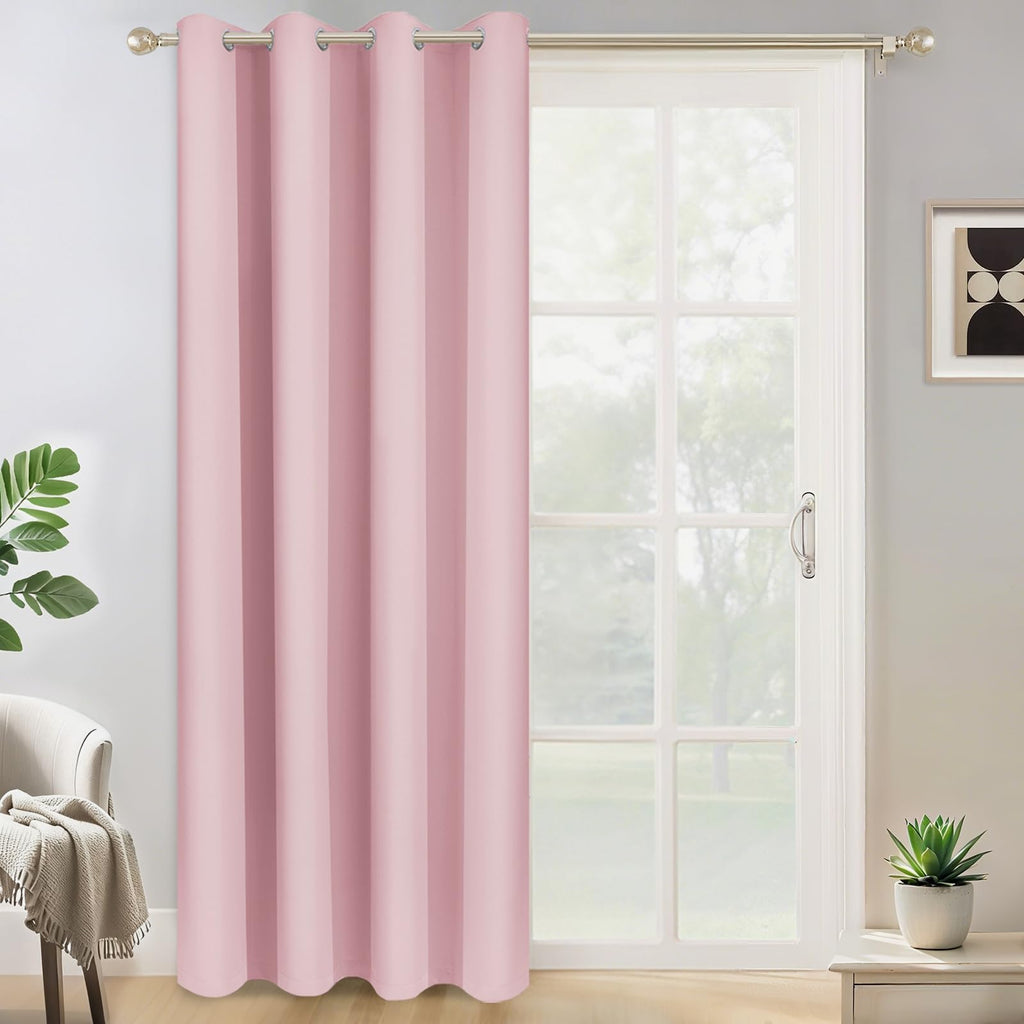 Yakamok Pink Room Darkening Curtains 84 inch Sliding Door Drapes