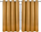 LEMOMO Mustard Yellow Thermal Blackout Curtains/52 x 45 Inch/Set of 2 Panels Room Darkening Curtains