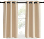 NICETOWN Bedroom Blackout Curtains and Drapes, Biscotti Beige, Set of 2, 34 by 40, Window Treatment Thermal Insulated Solid Grommet Blackout Draperies for Kitchen/Cafe