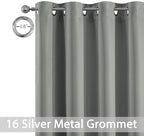 Yakamok Blackout Patio Curtains 100x96 Inches for Sliding Door Extral Wide Blackout Curtain Panels Thermal Insulated Room Divider - Grommet Top, 8' Tall by 8.3' Wide - Dove Grey