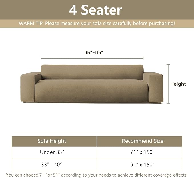 MYSKY HOME Couch Covers for 3 Cushion Couch Sofa, Sectional Couch Cover L Shape Chenille Couch Cushion Covers for Pets, Furniture Protector Cover for Dogs, Kids, 91"X150", White