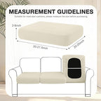 hyha 14Pcs Patio Cushion Covers, Stretch Outdoor Couch Cushion Covers Replacement, Washable Outdoor Chair/Sofa Slipcovers for Patio Furniture Cushions Protector with Elastic Bottom(Beige,Cover Only)