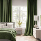 MIULEE Olive Green Back Tab Blackout Curtains 52x108 Inch Long 2 Panels Set
