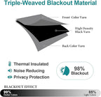 ChrisDowa Blackout Curtains 48 inches Long for Bedroom - 2 Panels Set Grommet Thermal Insulated Room Darkening Curtains for Living Room (Grey, 42 x 48 Inch)