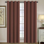 H.VERSAILTEX Blackout Curtain for Living Room Thermal Insulated Window Treatment Curtain Extra Long 108 inch Length Energy Saving Solid Grommet Top Blackout Drape, One Panel, Rust, 52" W x 108" L
