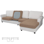 Easy-Going Stretch 4 Pieces Couch Cushion Covers for Sectional Sofa L Shape