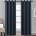 H.VERSAILTEX Blackout Curtain for Living Room Extra Long, Thermal Insulated Bedroom Curtains Grommet Top, Noise Reducing Patio Door Curtain - Navy Blue, One Panel, 52'W x 120'L