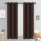 Yakamok Blackout Curtains 38x63 inch Chocolate Brown Thermal Drapes-Bedroom