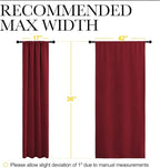 NICETOWN 36 inch Curtains for Small Windows, Thermal Insulated Privacy Short Drapes for Kitchen Bathroom (Set of 2, Burgundy Red, 42 in x 36 in (W x L))