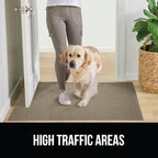 GORILLA GRIP® Ultra Absorbent Front Door Mat Outside Entrance 72x24, Traps Dirt and Moisture, HydroABSORB Indoor Outdoor Doormat Holds Up to 2.75 Cups Water, Stain and Fade Resistant Welcome Mat Beige