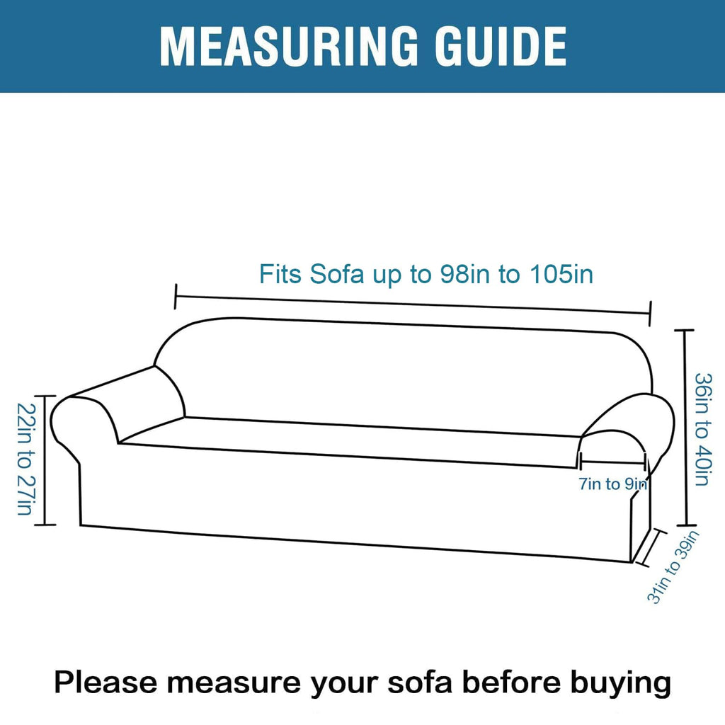 H.VERSAILTEX Stretch Velvet Sofa Covers Large Couch Covers Sofa Slipcovers Furniture Protector Soft with Non Slip Elastic Bottom, Feature Thick Comfy Rich Velour (Extra Wide Sofa 98"-105", Navy)