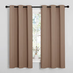 NICETOWN Cappuccino Small Window Kitchen Blackout Curtains, Thermal Insulated Solid Grommet Blackout Short Drapes for Bedroom (Set of 2, 42 by 48 Inch)