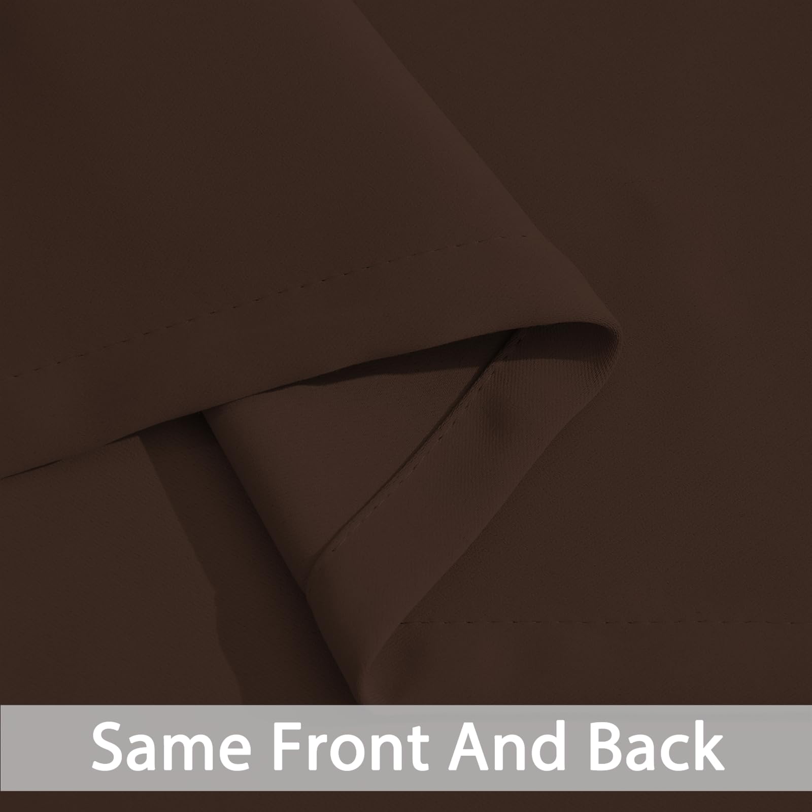 Yakamok Room Darkening Curtains 62x72 inch Long Chocolate Brown-Living Room