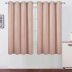 LEMOMO Blush Blackout Curtains 52 x 63 Inch Length/Set of 2 Curtain Panels/Thermal Insulated Room Darkening Curtains for Bedroom and Living Room