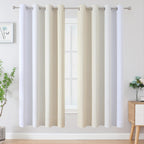 Beige and Greyish White Ombre Blackout Curtains Living Room 72 Inches Long