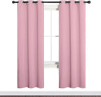 NICETOWN Bedroom Curtain Panels Blackout Draperies, Thermal Insulated Solid Grommet Blackout Curtains/Drapes (Crystal Pink, 1 Pair, 34 by 72-inch)