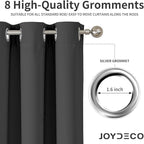 Joydeco 120 inches Long Blackout Curtains 2 Panels Set, Thermal Insulated Length Curtains & Drapes 2 Burg for Living Room Bedroom Window(Dark Grey, W52 x L120 Inch)