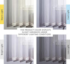 NICETOWN Sheer Curtains Panel 72" Long - Ring Top Window Treatment Sheer Voile Drapes for Bedroom/Living Room (White, Set of 2, W54 x L72)