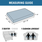 H.VERSAILTEX Velvet Stretch Individual Cushion Cover Plush Cushion Slipcover for Loveseat Sofa Furniture Protector Seat Cushion Sofa Cover (1 Piece Loveseat Cushion Cover, Cream)