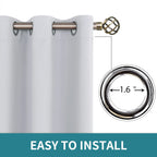 BGment Room Darkening Curtains for Bedroom - Grommet Thermal Insulated Window Treatments Light Blocking Curtains for Living Room, Set of 2 Panels, Each 55 x 96 Inch, Greyish White