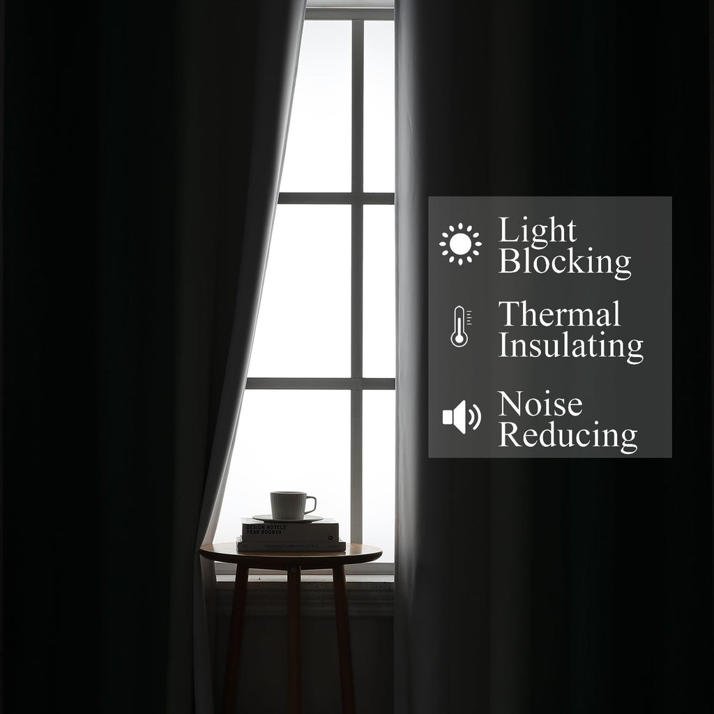 Estelar Textiler Green and Greyish White Blackout Curtains 52Wx54L 2 Panels