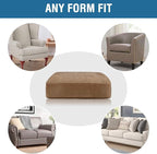 H.VERSAILTEX Velvet Stretch Couch Cushion Cover Plush Cushion Slipcover for Chair Loveseat Sofa Cushion Furniture Protector Seat Cushion Sofa Cover (2 Piece Large Sofa Cushion Covers, Camel)