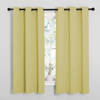 NICETOWN Paler Yellow Blackout Curtains for Bedroom (1 Pair, 42 x 63 inches), Farmhouse Thermal Insulated Room Darkening Drapes for Windows