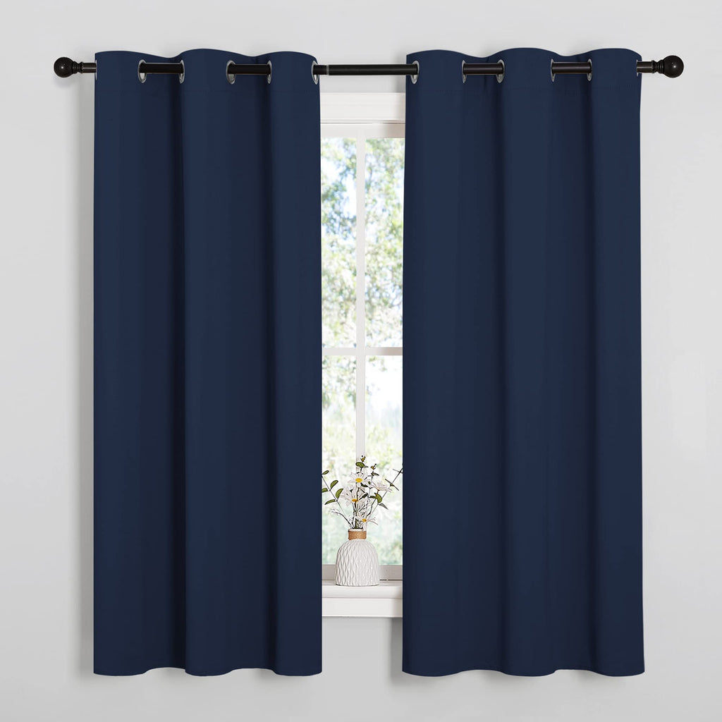 NICETOWN Grey Blackout Curtains for Bedroom 42" Wide x 63" Long 2 Panels