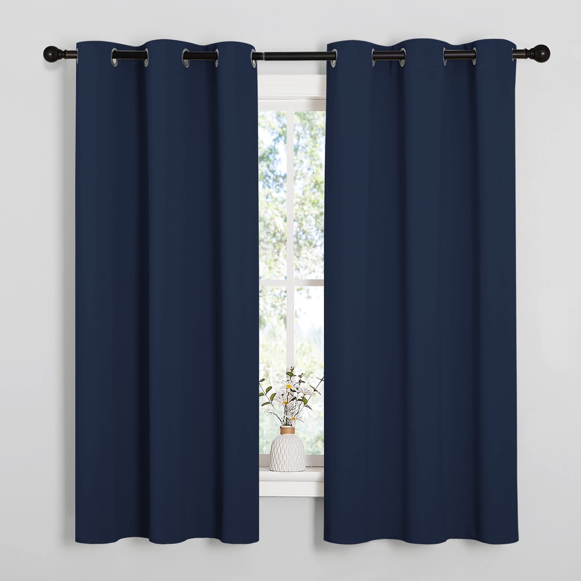 NICETOWN Grey Blackout Curtains for Bedroom 42" Wide x 63" Long 2 Panels