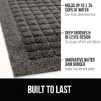 GORILLA GRIP® Ultra Absorbent Front Door Mat Outside Entrance, Traps Dirt and Moisture, HydroABSORB Indoor Outdoor Doormat Holds 1.7 Cups Water, Stain and Fade Resistant Welcome Mat, 29x17 Charcoal