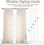 OVZME Cream Sheer Curtains 120 Inches Long 2 Panels Set, 59 Inch Extra Wide Soft Airy Lightweight Sheer Curtains for Living Room, Farmhouse Voile Filmy Rod Pocket Drapes, 59Wx120L Inches