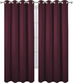 LEMOMO Blackout Curtains 66 x 95 inch/Burgundy Red Curtains Set of 2 Panels/Thermal Insulated Room Darkening Bedroom Curtains