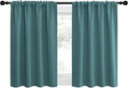 NICETOWN RV Blackout Curtains for Camper Windows, Sea Teal, 42" x 36", Set of 2, Kitchen Curtains, Short Blackout Drapes, Thermal Insulated Rod Pocket Window Treatment Draperies for Nursery