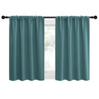 NICETOWN RV Blackout Curtains for Camper Windows, Sea Teal, 42" x 36", Set of 2, Kitchen Curtains, Short Blackout Drapes, Thermal Insulated Rod Pocket Window Treatment Draperies for Nursery